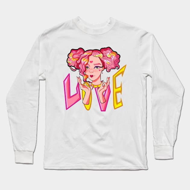 lovely girl Long Sleeve T-Shirt by Midoria